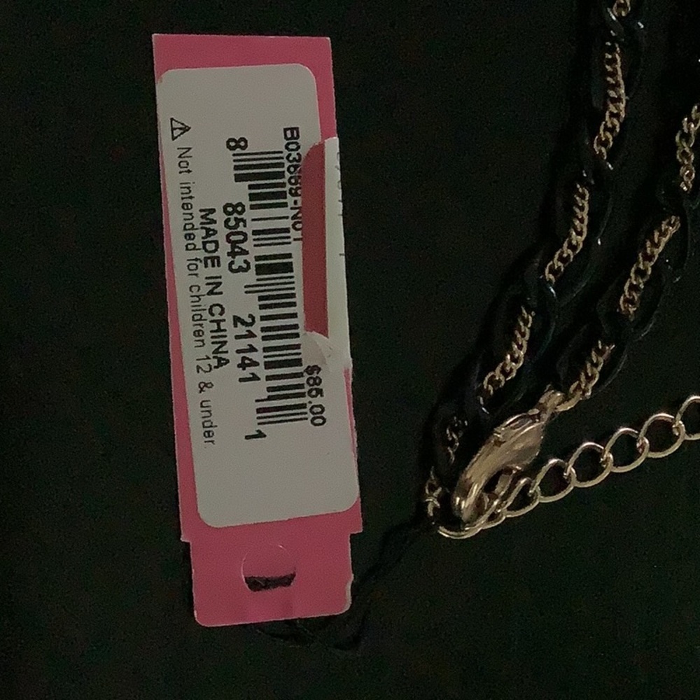 Betsey Johnson NWT Parisian themed tie choker pendant necklace - Picture 3 of 3